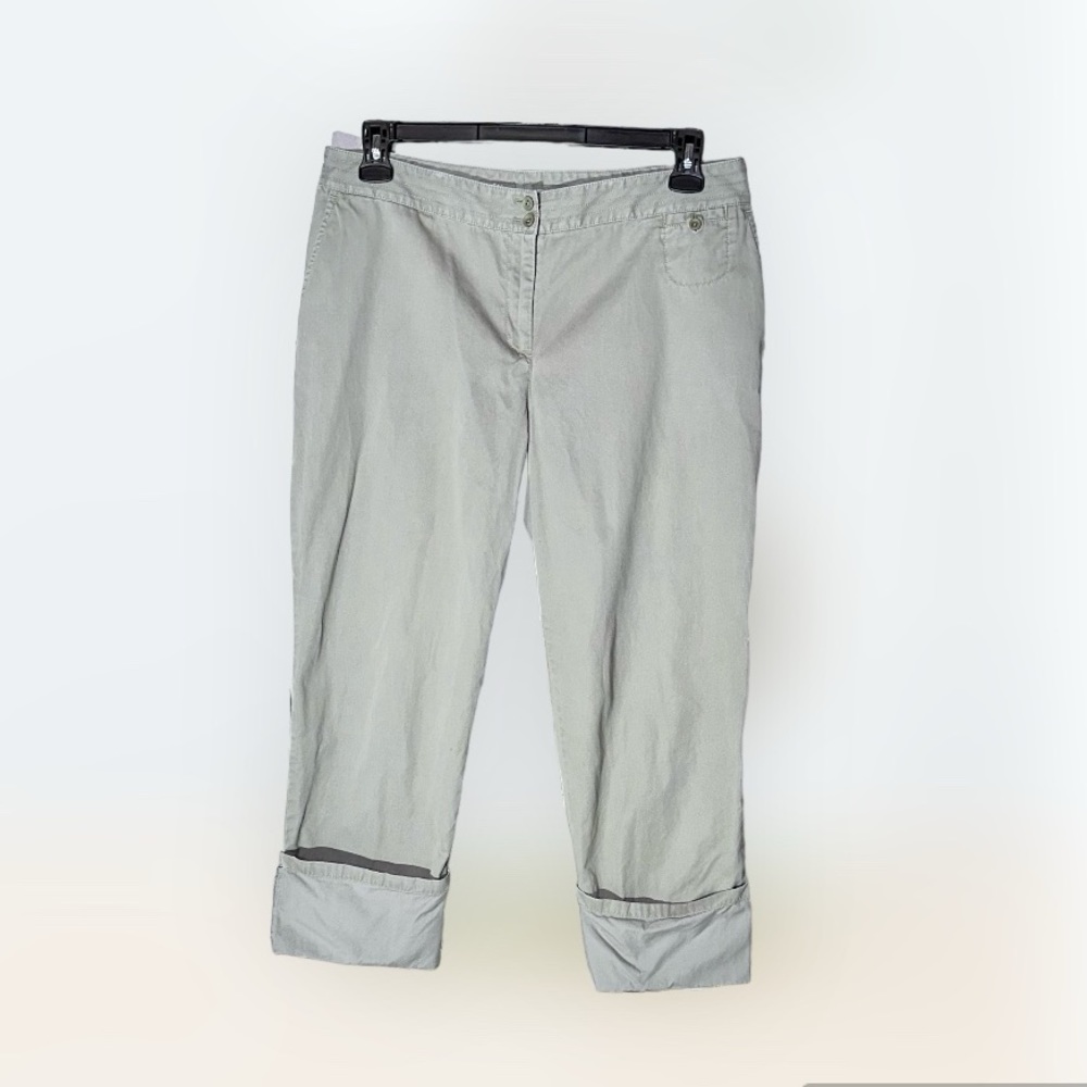 J. Jill Capri Chino Rolled Cuff Genuine Fit Pale Mint Size 12
